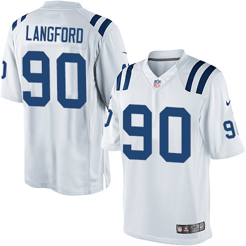 Youth Elite Kendall Langford Nike Jersey White Road - #90 NFL Indianapolis Colts